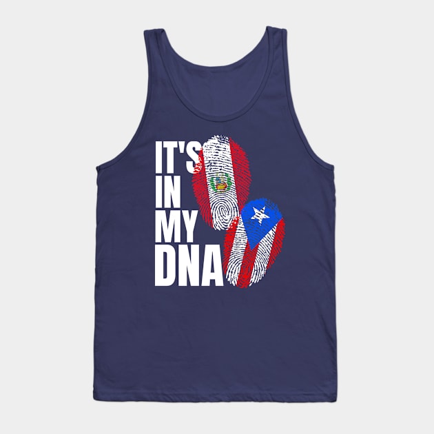 Peruvian And Puerto Rican DNA Flag Heritage Gift Tank Top by Just Rep It!!